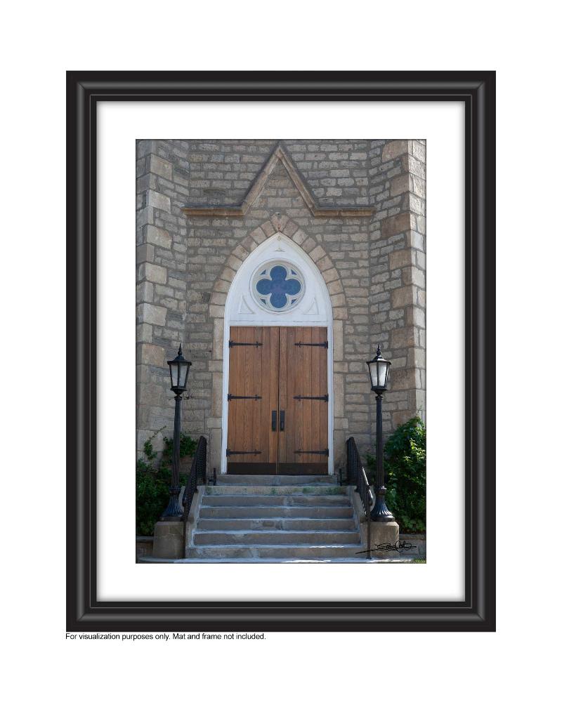 Photo of The Historic Entrance to St.Peter's Lutheran Church in Preston , Cambridge Photo by Cambridge Ontario Photographer Laura Cook of Vision Photography