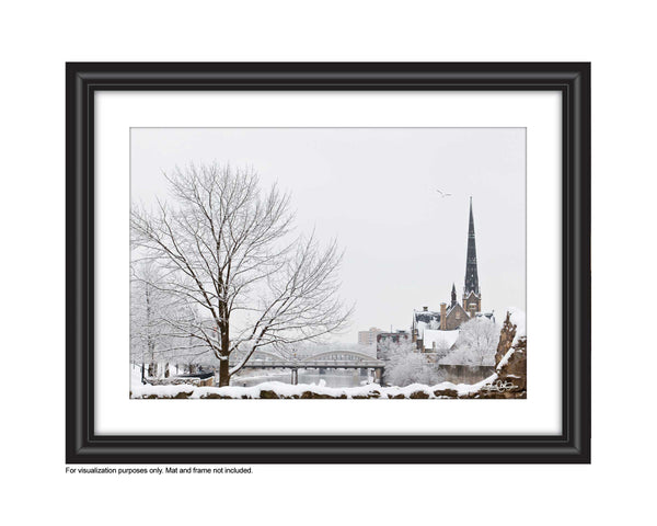 Beautiful Scene of Downtown Galt in the Winter Photo by Cambridge Ontario Photographer Laura Cook of Vision Photography