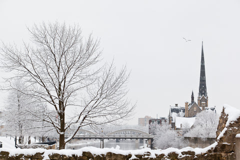 Beautiful Scene of Downtown Galt in the Winter Photo by Cambridge Ontario Photographer Laura Cook of Vision Photography