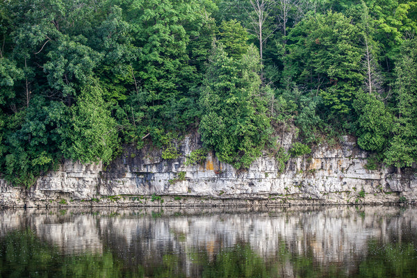view of river bluffs along the grand river view of Preston's linear trail photograph by cambridge ontario photographer laura cook 