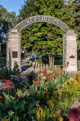 The regent gates of Preston's Riverside Park Photo by Cambridge Ontario Photographer Laura Cook of Vision Photography